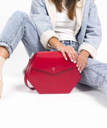 Bolso de piel izar rojo 2