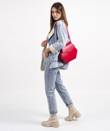 Bolso de piel izar rojo 3