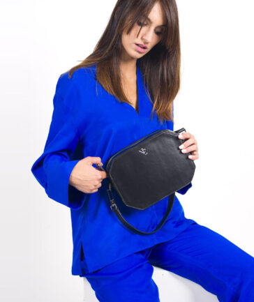 Bolso de piel zerua negro