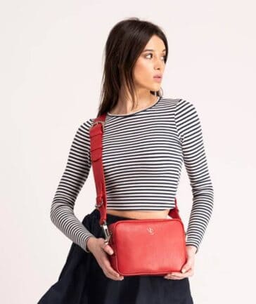 BOLSO DE PIEL LEBLON ROJO DETALLE