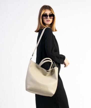 Bolso de piel Ocean topo lateral